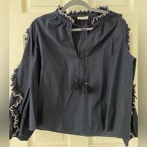 Ulla Johnson Blue Amandine embroidered blouse